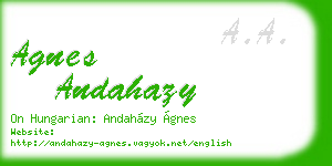 agnes andahazy business card